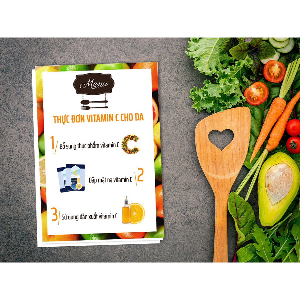 Combo 10 Mặt Nạ Dưỡng Sáng Da Foodaholic Derma Brightening Mask With Vitamin C 23g x 10