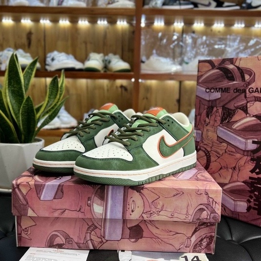 Giày Sneaker SB Dunk Xanh Rêu Cam|Sb Otomo Green Orange