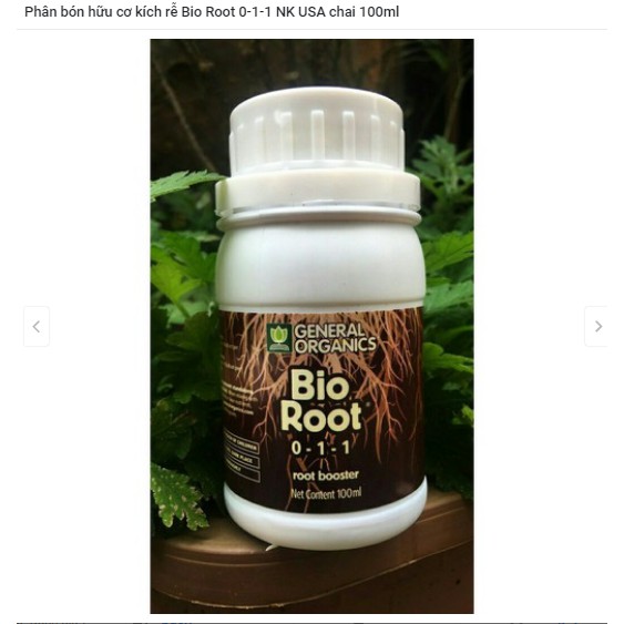 Phân bón hữu cơ kích rễ Bio Root 0-1-1 NK USA chai 100ml