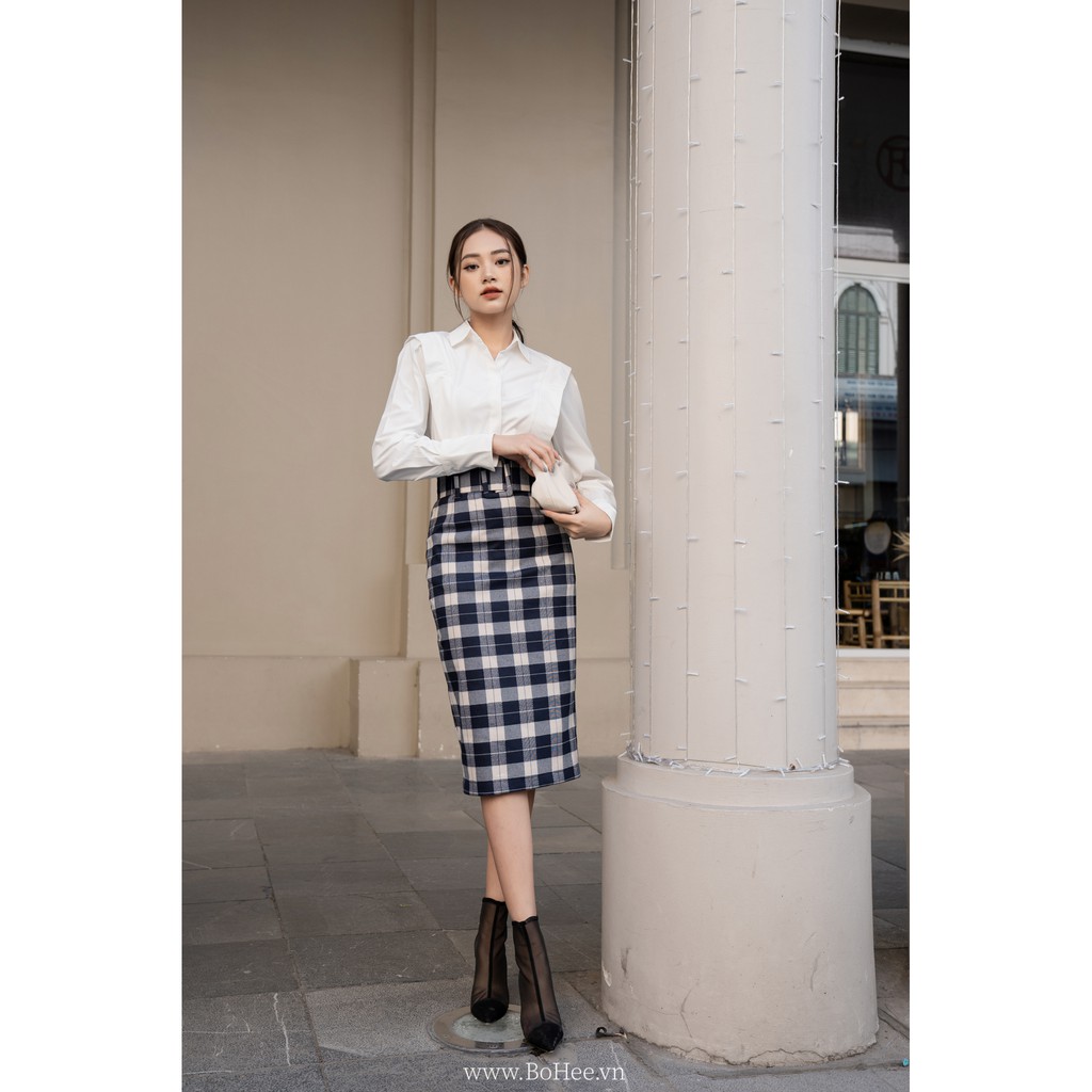 Chân váy kẻ kèm đai BOHEE CV33 | BigBuy360 - bigbuy360.vn