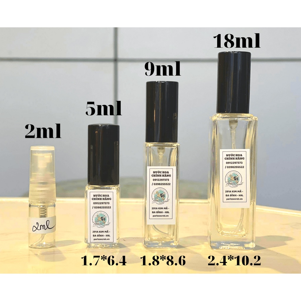 Lọ chiết nước hoa dạng xịt bằng thủy tinh dung tích 2ml - 5ml - 9ml - 10ml - 18ml + Dụng cụ chiết ống chiết