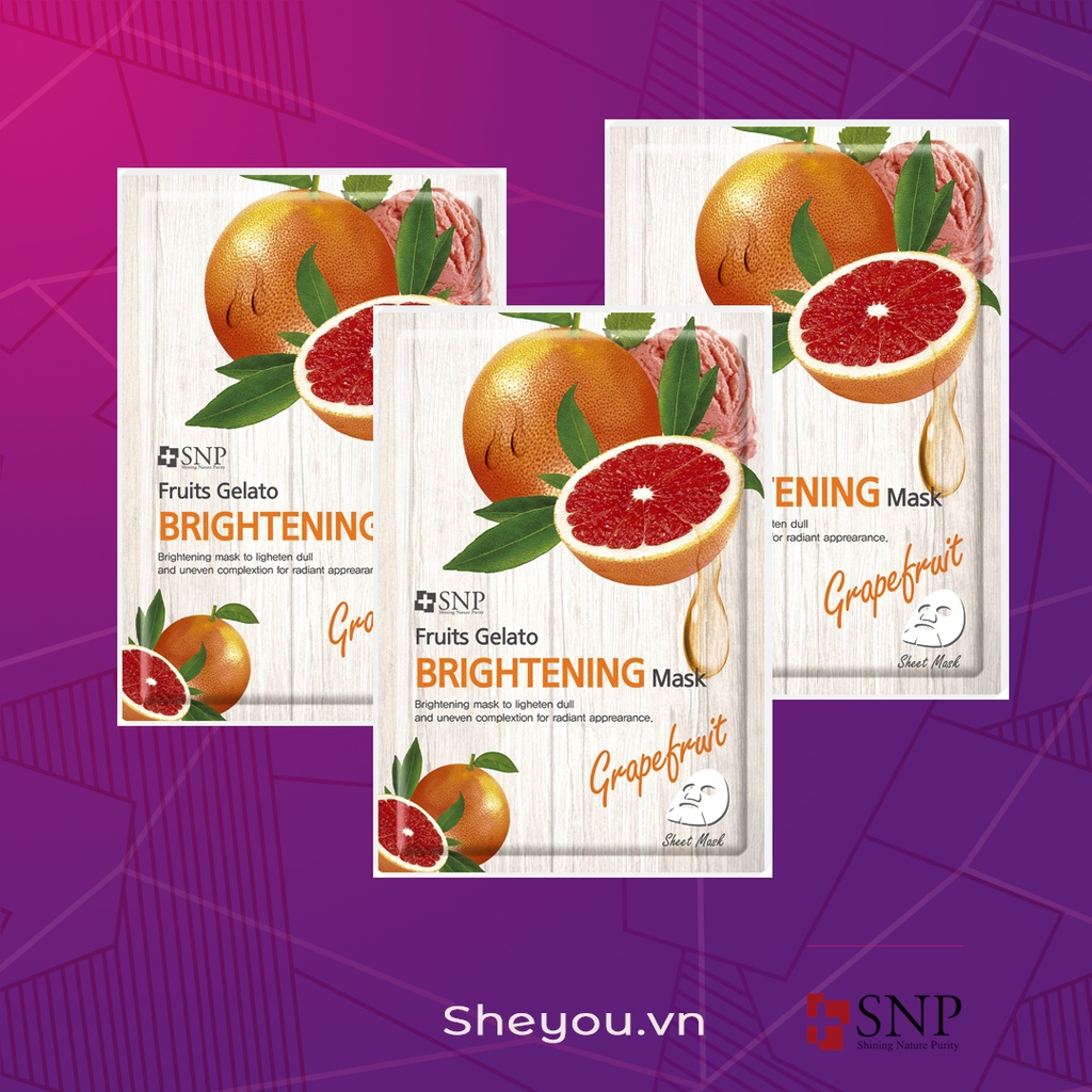 Miếng Mặt Nạ Dưỡng Da Trắng Sáng Trái cây, SNP Fruits Gelato Mask