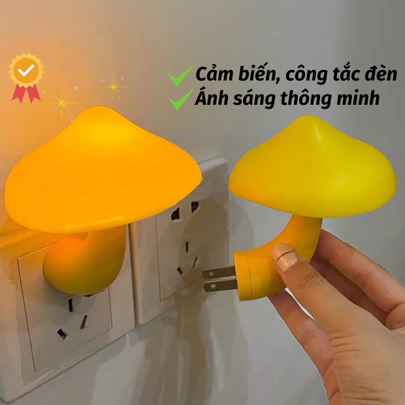 Đèn Ngủ 3D Đèn Ngủ Hình Nấm Điều Khiển Từ Xa Thiết Kế Mới Tiết Kiệm Điện Năng PAPAA.HOME