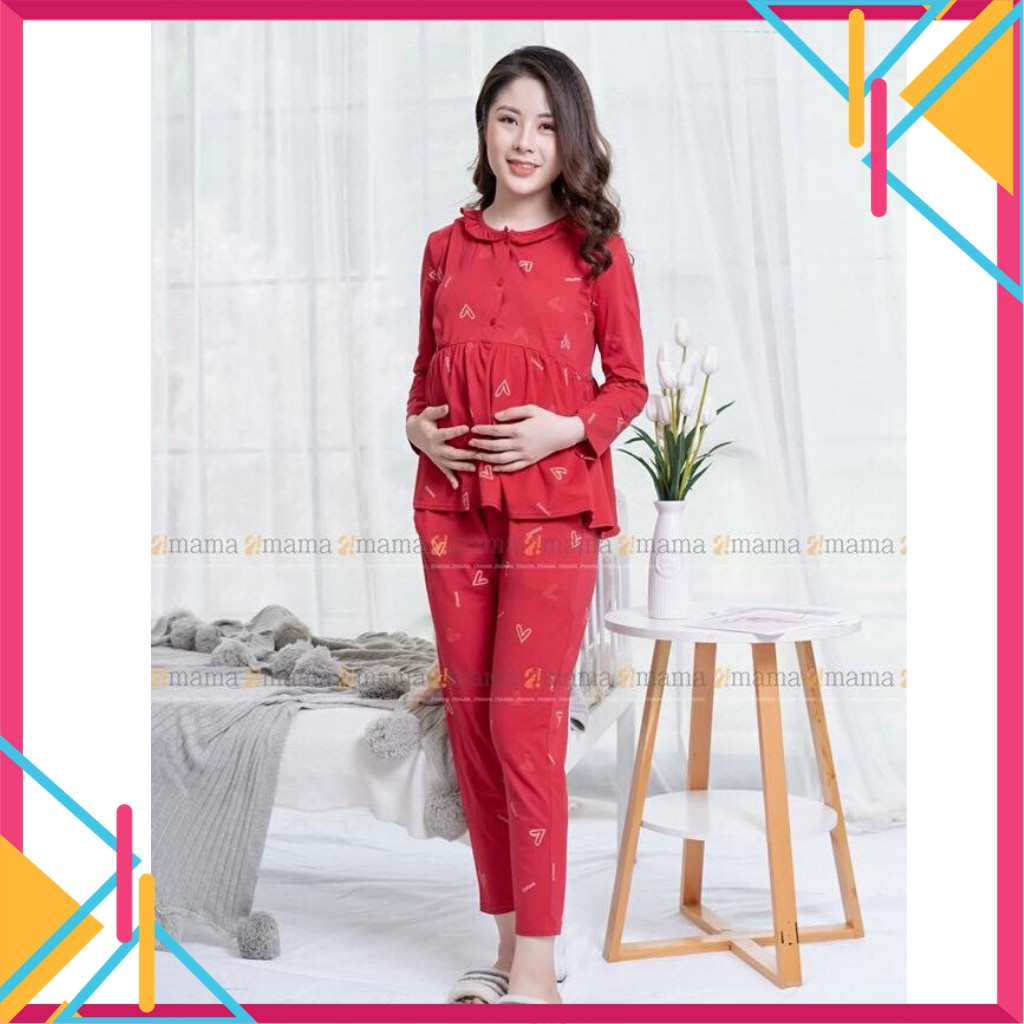 [HÀNG HÓT] Bộ Đồ Bầu Sau Sinh Kéo Khoá Ti, Cổ Bèo Cực Xinh