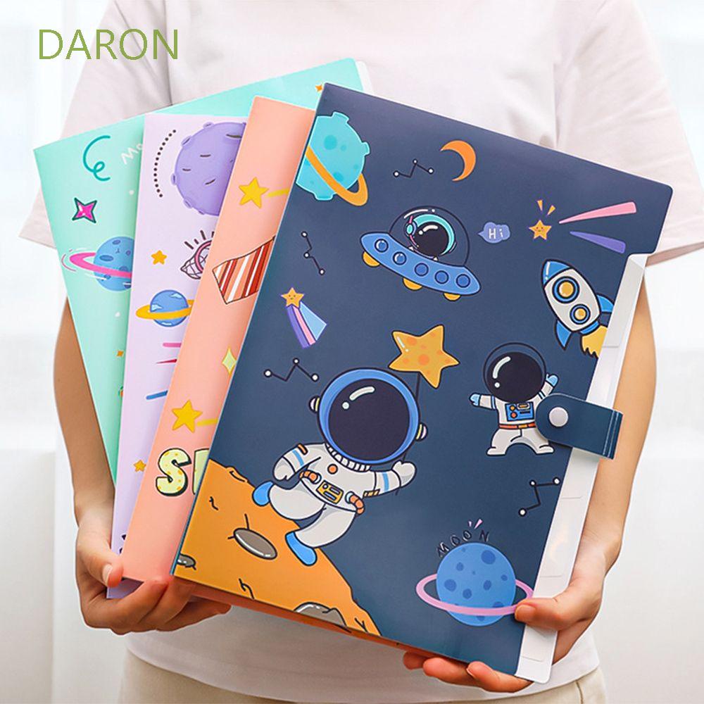 Túi đựng tài liệu khổ a4 6 ngăn bằng pvc in hình phi hành gia nhiều màu sắc