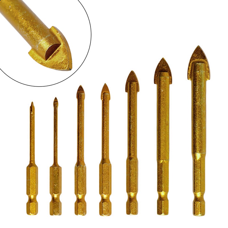 Bộ Mũi Khoan Sứ / Gạch Men / Thủy Tinh / Trục Lục Giác 1 / 4 &quot;Kèm Giá Đ