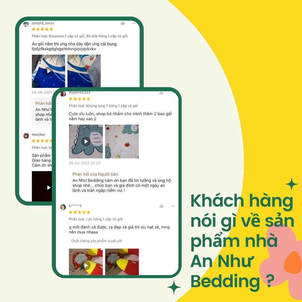 Vỏ gối nằm 💖45x65💖 cotton poly cute An Như Bedding
