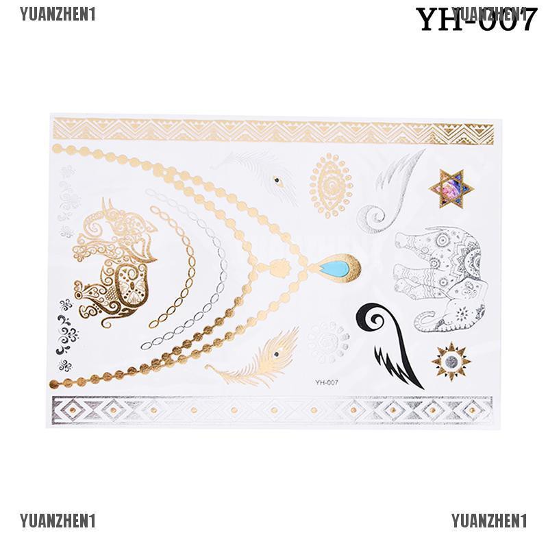 1 Vòng Cổ Hình Xăm Tạm Thời Chống Nước Màu Vàng Gợi Cảm Dễ Thương YUANZHEN1}