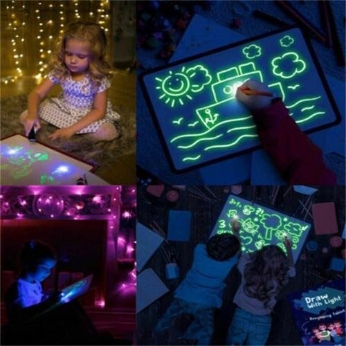 Đồ Chơi Trẻ Em, Bảng Led Huỳnh Quang Cho Bé, Bảng Viết Dạ Quang Phát Sáng, Đồ Chơi Thông Minh Cho Bé Gái, Bé Trai