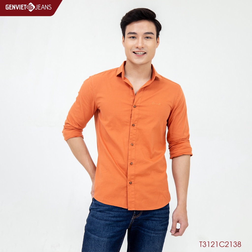 Áo Sơmi Nam Dài Tay Genviet T3121C2138