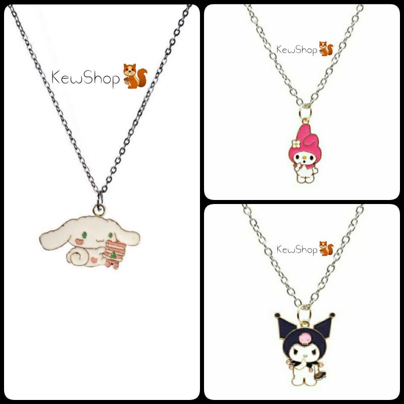 Vòng Cổ Các Nhân Vật Sanrio Dễ Thương (Cinnamon, Kuromi, Melody) Dây Chuyền Con Vật Chó, Mèo, Thỏ