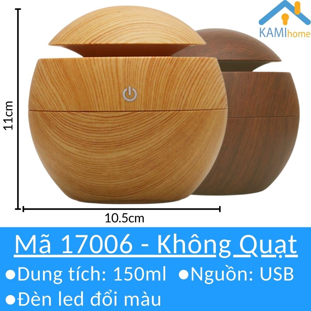 Máy xông tinh dầu phòng ngủ (Có Quạt mini và Đèn led đổi màu) kiểu phun sương tạo ẩm 150ml mã 1701x