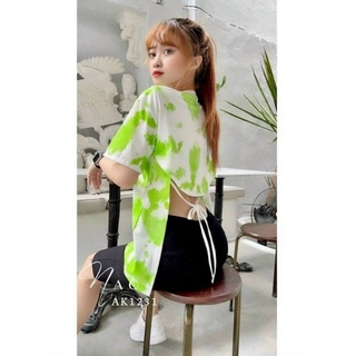 Áo thun cotton nữ cột dây hở lưng 3/4 đủ màu - tay lỡ form rộng