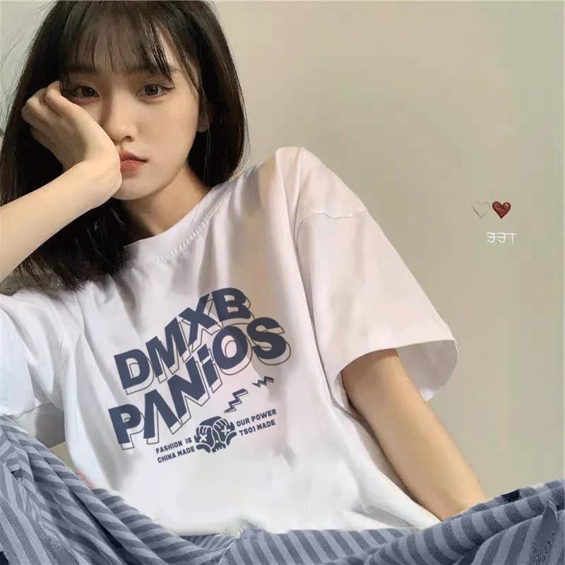 NRVP Áo Thun Nữ Cổ Tròn Ngắn Tay Thời Trang Mùa Hè Phong Cách Hàn Quốc 2022