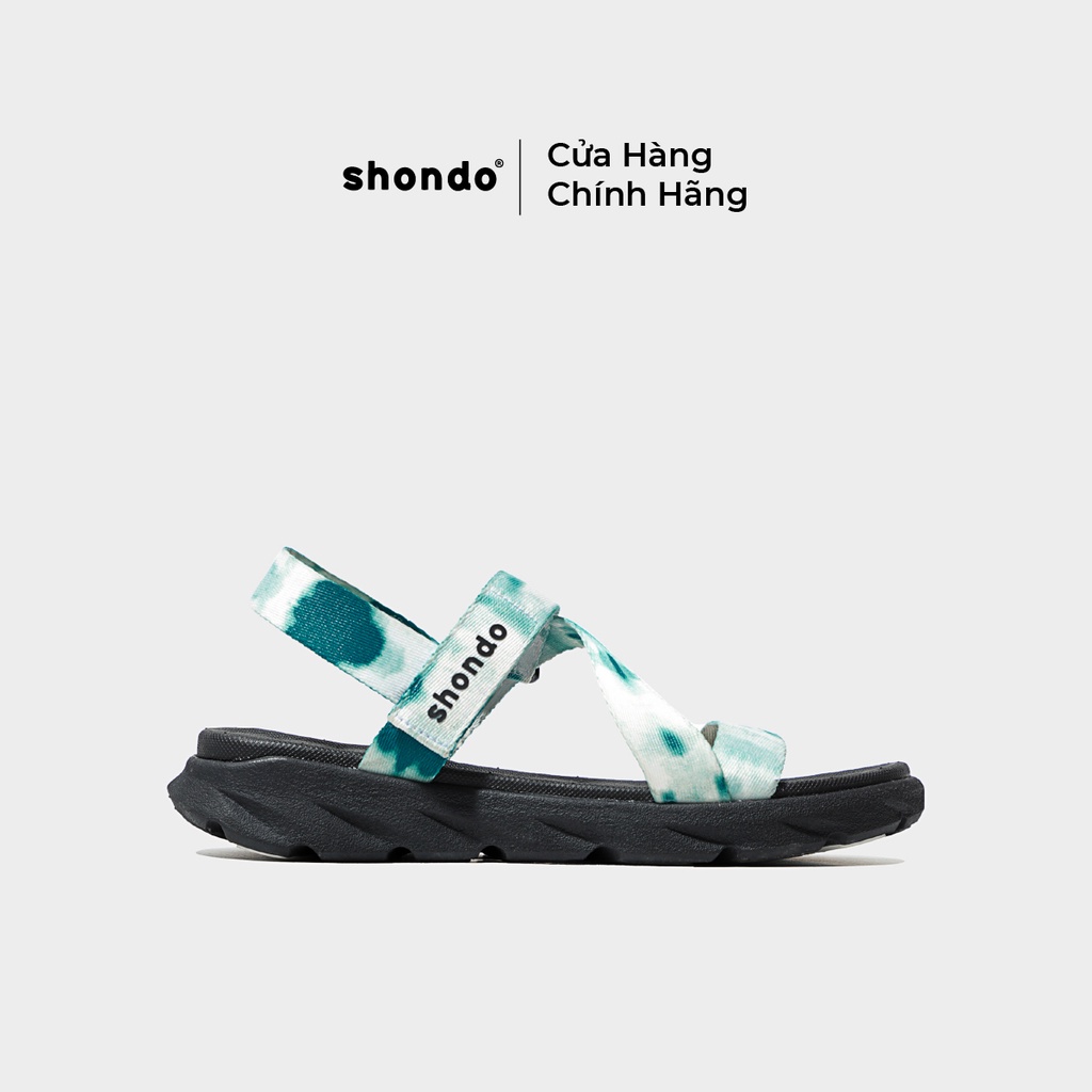 Giày Sandal Nam Nữ Unisex Shondo F6 sport loang xanh khói rêu F6S1043