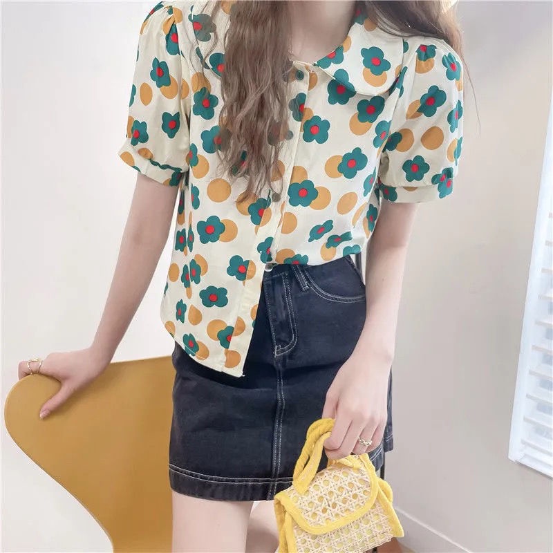 Áo sơ mi lửng cổ bẻ in hình Joker phong cách vintage thời trang cho nữ