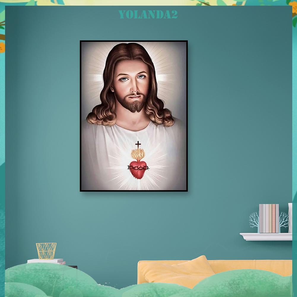 Tranh Đính Đá Kim Cương Tròn 5d Toàn Bộ Hình Chúa Jesus