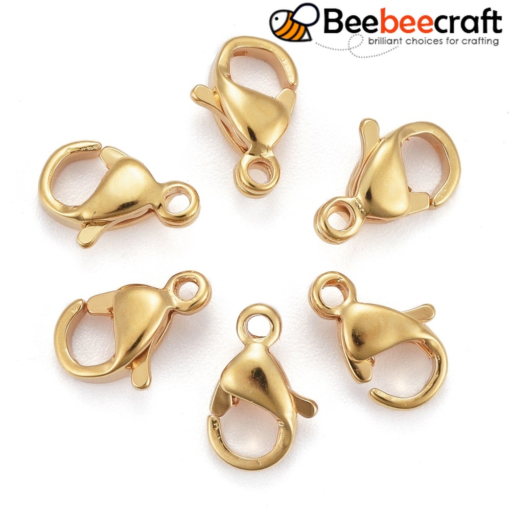 Set 5-10 Khóa Càng Cua Bằng Thép Không Gỉ 304 Mạ Vàng 24K Chuyên Dụng Cho Vẹt Cưng