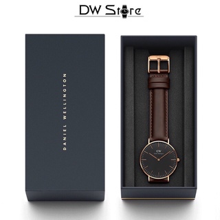 Đồng Hồ Nam Nữ Classic Black Bristol - Đồng Hồ Dây Da D./W - Đủ Size