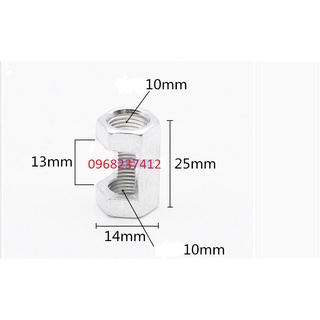 phụ kiện DIY đầu nối ty ren M10 hình lục giác hở