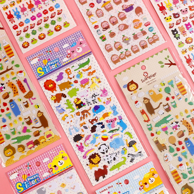Sticker hình dán hoạt hình nổi 3D được chọn mẫu kích thước 10x24cm cho bé