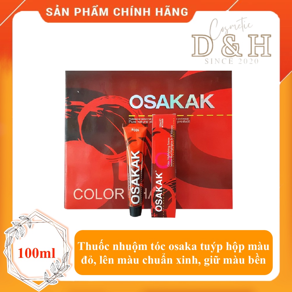 Nhuộm tóc Osaka tuýp 100ml hộp màu đỏ, Lên màu chuẩn xinh, giữ màu bền