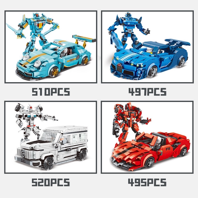 Đồ chơi lắp ráp xe biến hình thành siêu nhân, Đồ chơi lắp ráp cho bé trai