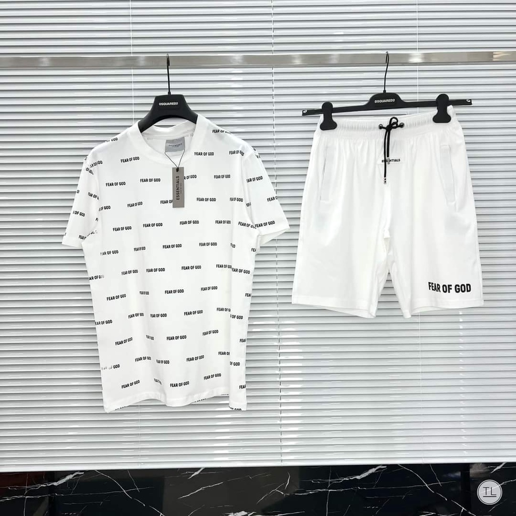 Bộ Phông Phối Chữ Fear Of God Thời Thượng Độc Đáo Chất Cotton Mềm Mịn Thất Hót Mồ Hôi Thoải Mài Hoạt Động