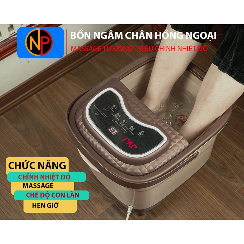 Bồn ngâm chân massage JVJ cao cấp - Chậu ngâm chân mát xa hồng ngoại 3 chế độ làm nóng, thải độc có sục khí tự động