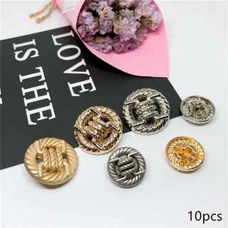 10 miếng Thiết kế thắt nút Nút trang trí cho hàng thủ công Phụ kiện may Nút Kim loại vàng 20mm Nút chụp cho quần áo Áo khoác