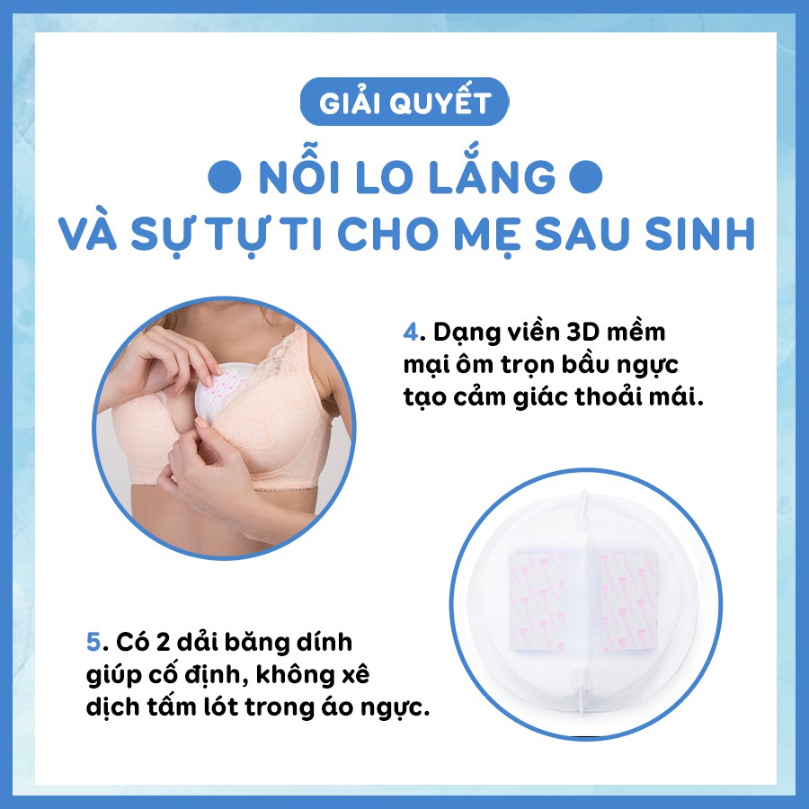 Lót Thấm Sữa Mỏng Nhất Thế Giới Naturebond dùng 1 Lần Polymer Nhật Bản Thấm 40 Lần Trọng Lượng