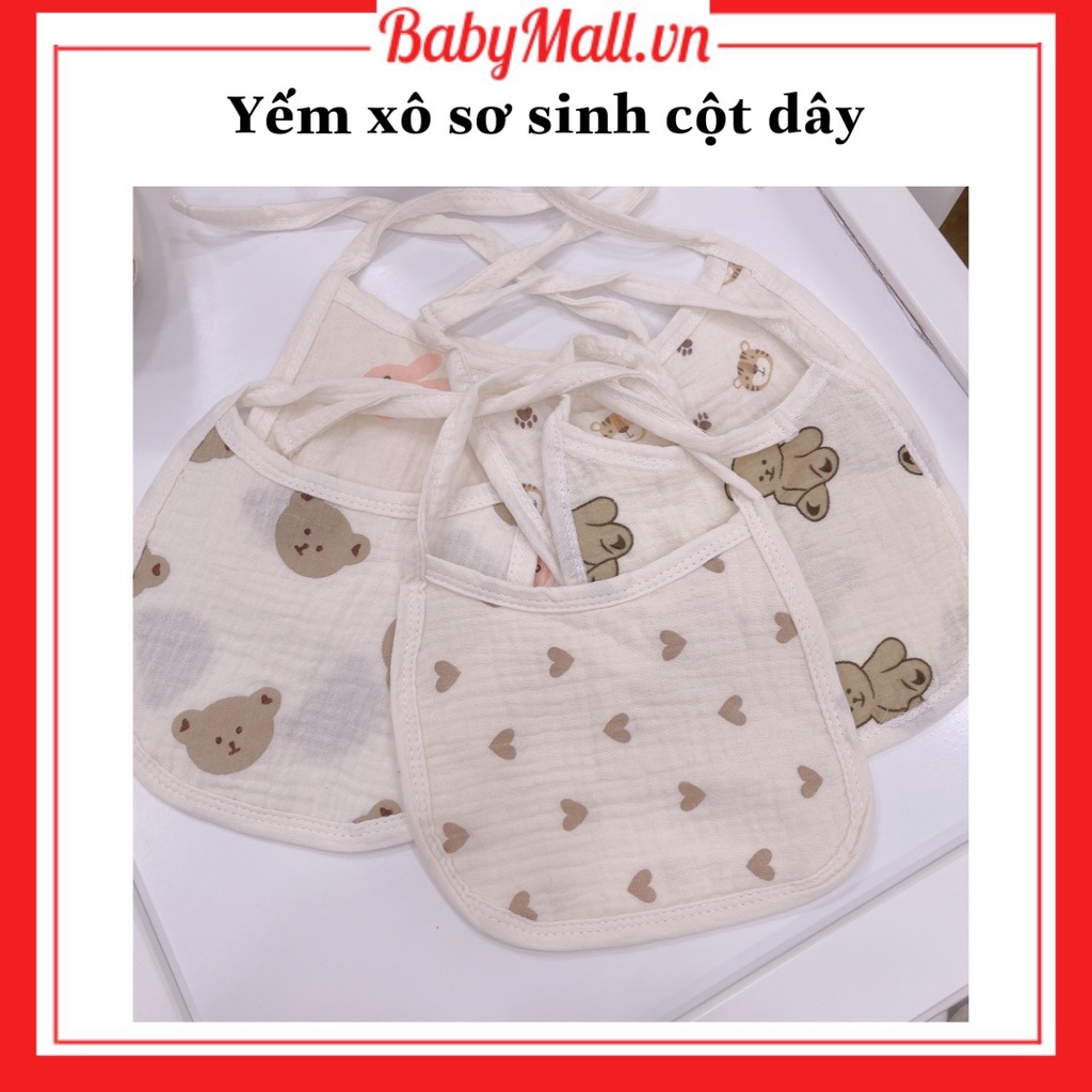 Yếm sơ sinh cột dây BOBA Muslin chất xô mềm mát cao cấp