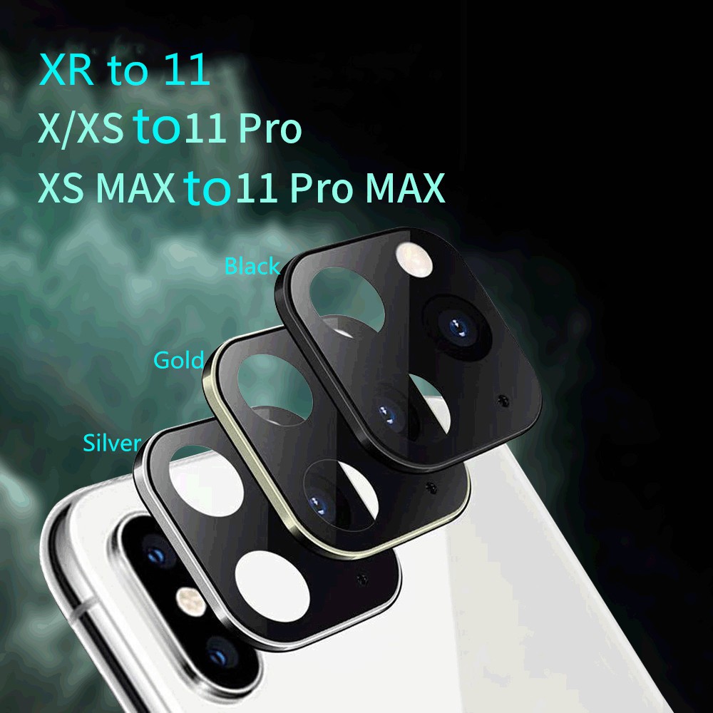 Nắp ống kính camera thay đổi kiểu dáng cho iPhone X sang 11 Pro Max với 4 màu tùy chọn