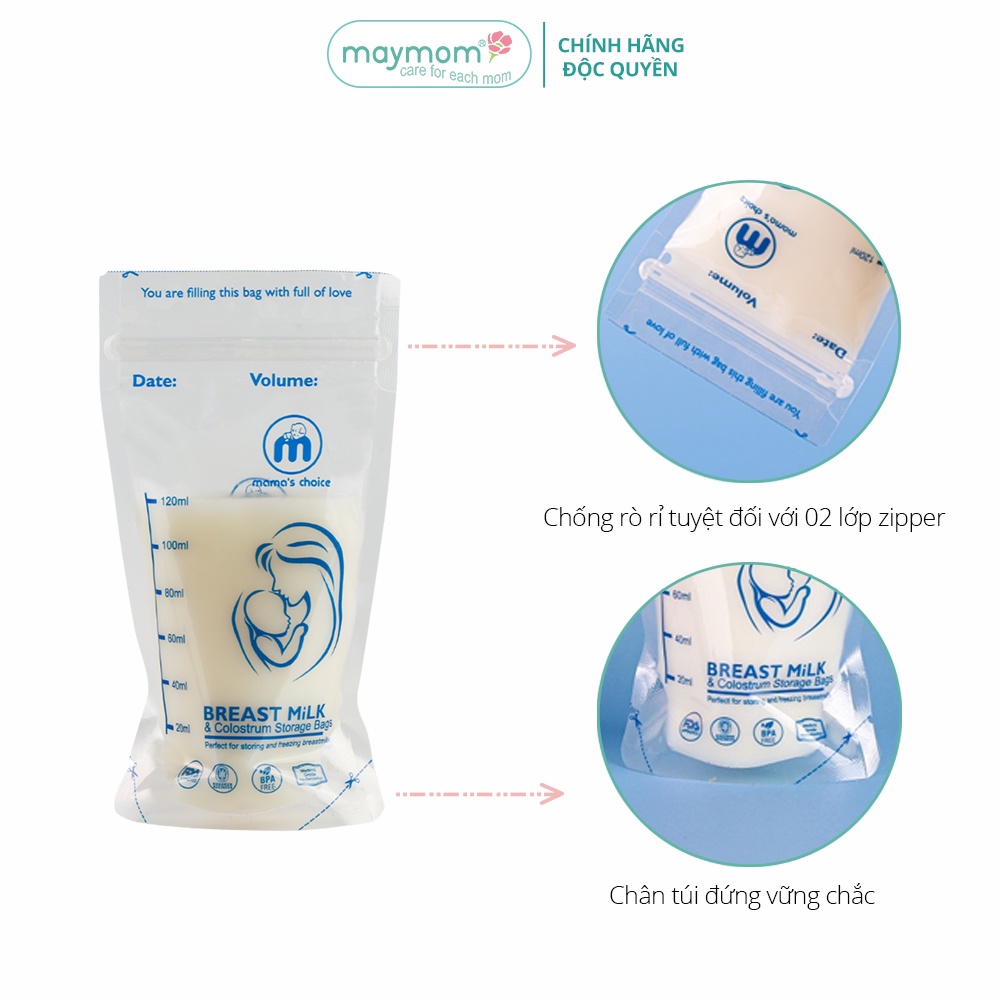 Túi Trữ Sữa 120ml-250ml, Thương Hiệu Mama's Choice, Hộp 30 Túi