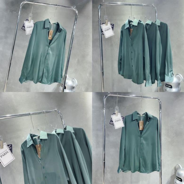 Áo lụa ngọc trai màu xanh mint cực đẹp, sang chảnh
