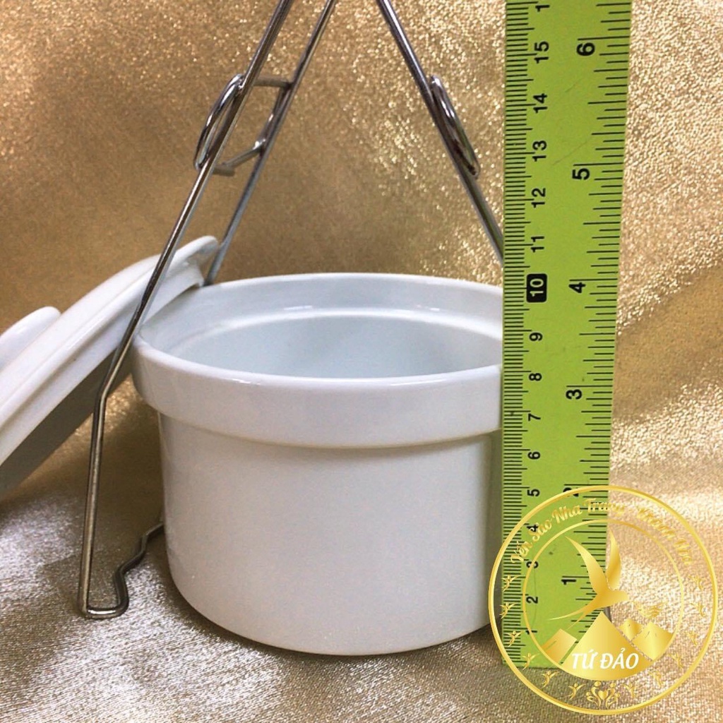 Thố sứ 450ml kèm gắp inox chống bỏng và nguyên liệu chưng yến 5 món caocấp Đường phèn Hạt chia Úc Táo đỏ Long nhãn Kỷ tử | BigBuy360 - bigbuy360.vn