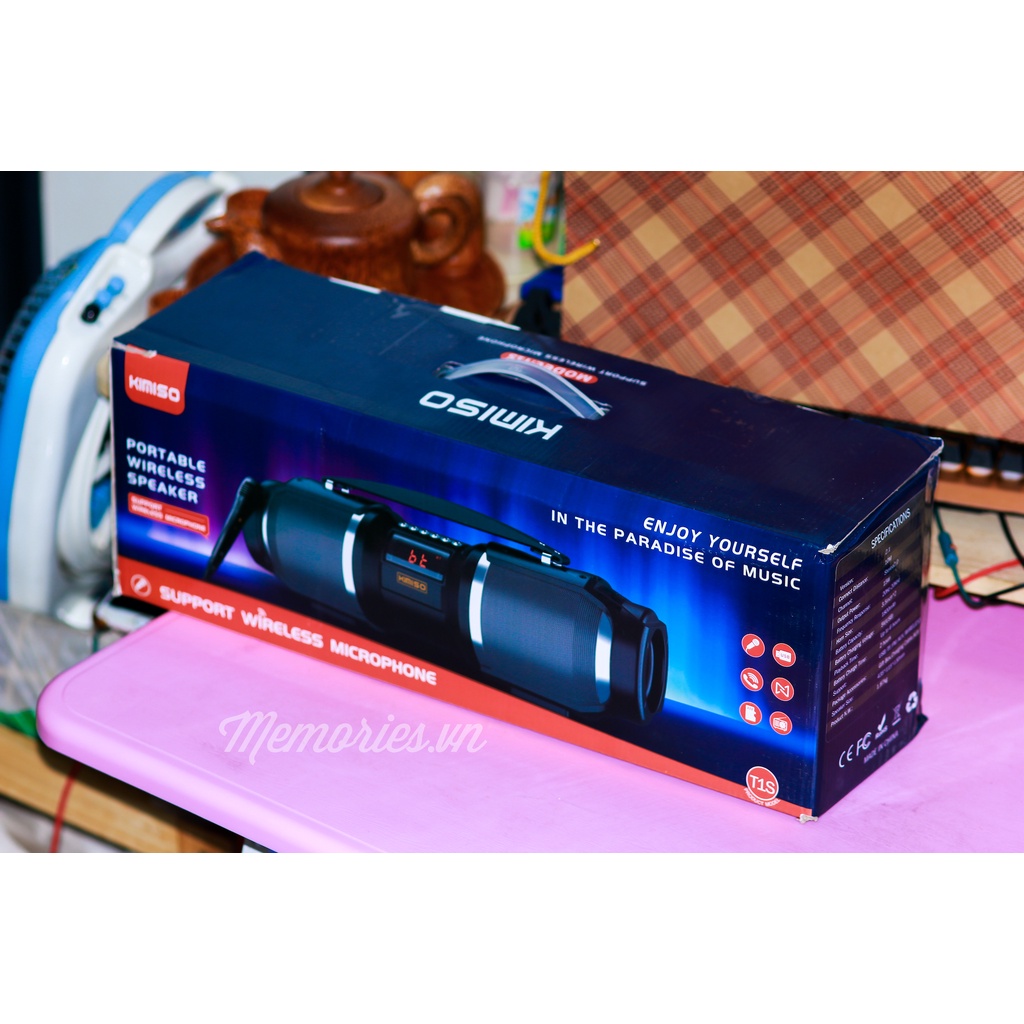Loa Bluetooth karaoke xách tay di động KIMISO T1S / KM-S2 / YS98 kèm mic chính hãng, âm thanh chất lượng cao