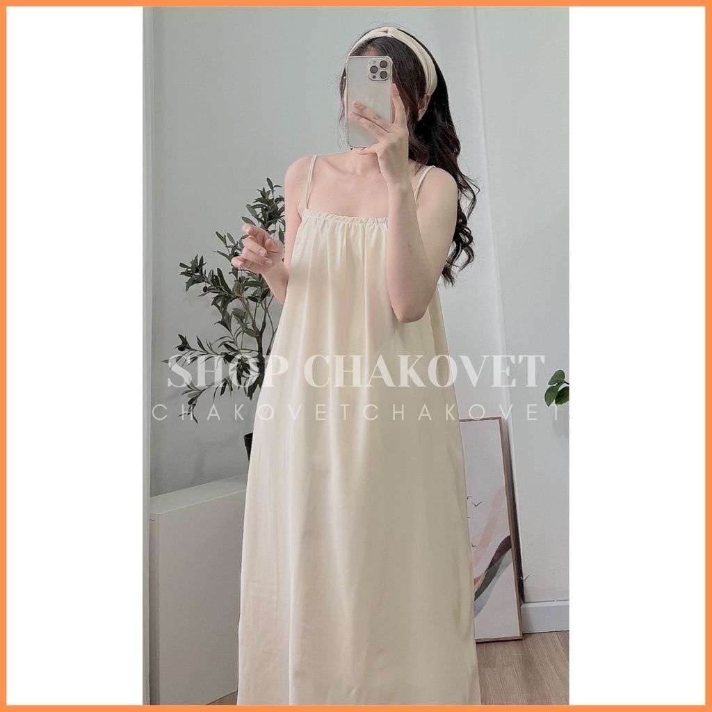 Đầm maxi đi biển kèm turban V8308 Váy 2 dây chun ngực bánh bèo dài quá gối 2 lớp dày dặn đi chơi sang chảnh - CHAKOVET | BigBuy360 - bigbuy360.vn