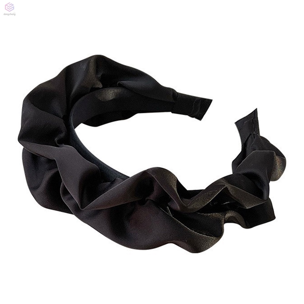 Băng Đô Satin Trơn Xếp Ly Đơn Giản Sáng Tạo Dễ Đeo Khi Rửa Mặt / Tắm