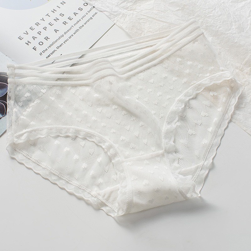 Quần Lót Nữ ❤️FREESHIP❤️ Quần Lót Ren Sexy đẹp viền chun lưới thiết kế họa tiết trái tim gợi cảm quyến rũ mã A25