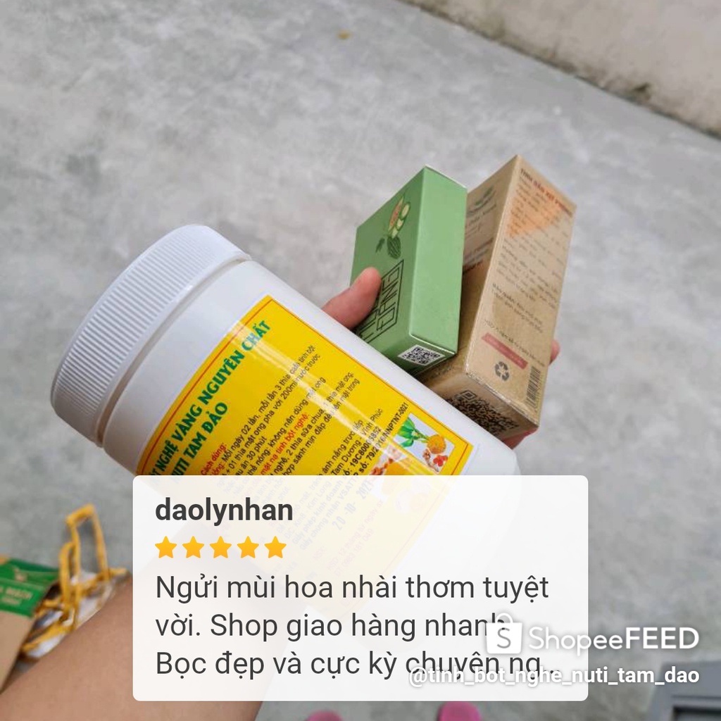 Tinh bột nghệ vàng nguyên chất TAM ĐẢO 500g, tinh bột nghệ vàng đỏ nghệ viên làm đẹp chữa đau dạ dày liền sẹo vết thâm