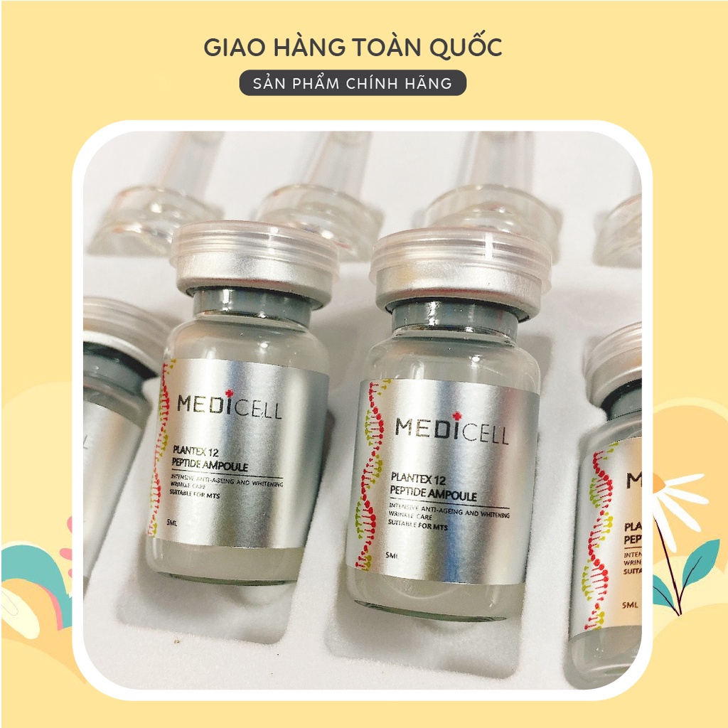 Tinh Chất Lăn Kim Trắng Da, Serum Tế Bào Gốc Tái Tạo Phục Hồi Da Plantex 12 Peptide Medicell - Lọ 5ml