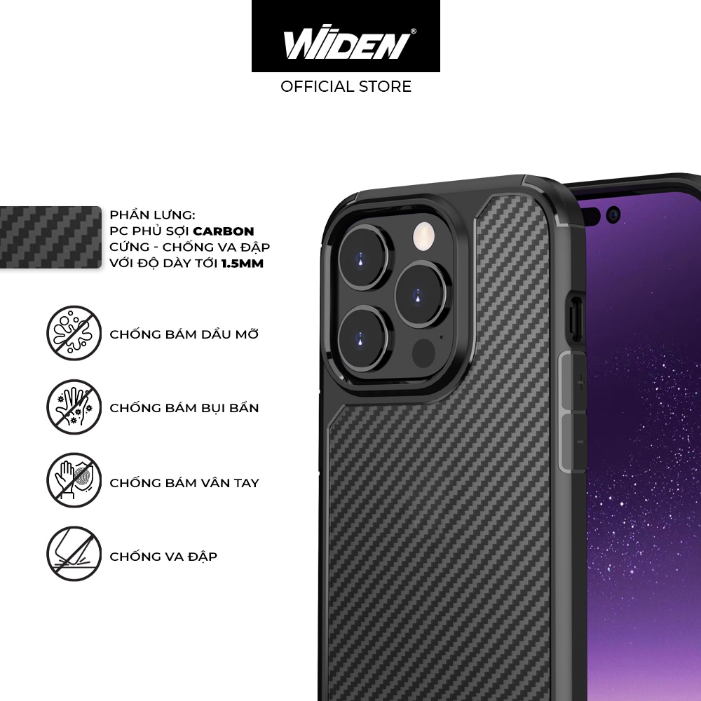 Ốp lưng chống sốc Wiiden - Alpha 2.1 lưng Carbon cho iPhone