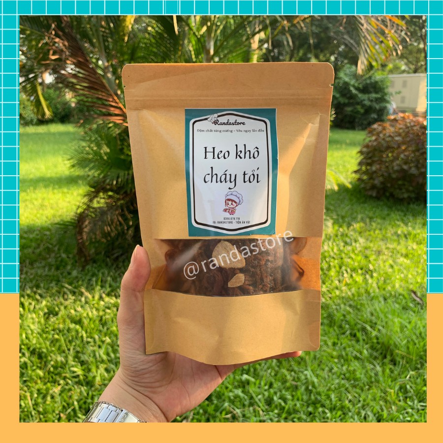 Khô heo, khô lợn cháy tỏi loại 1 siêu ngon Randafoods, đồ ăn vặt Hà Nội, túi 200gr | BigBuy360 - bigbuy360.vn