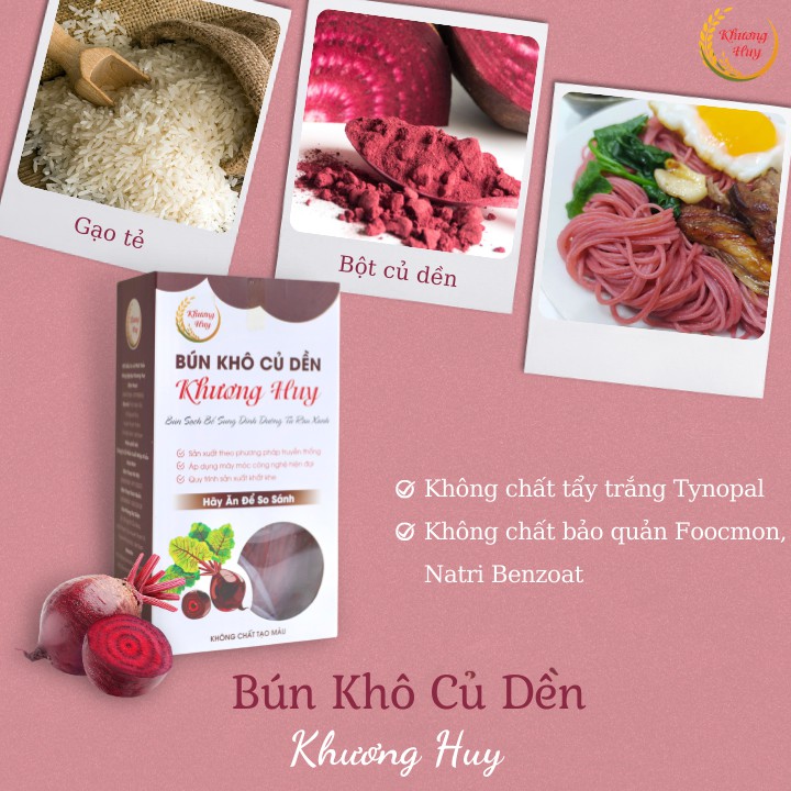 [BÚN SẠCH] Bún Khô Củ Dền Khương Huy- Hộp 300g