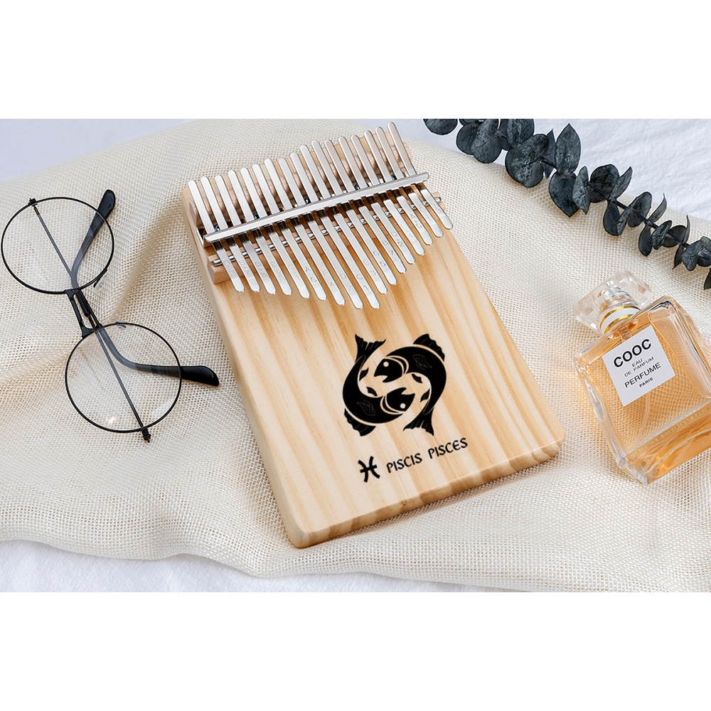 Đàn kalimba 17 phím cao cấp 12 cung hoàng đạo tặng búa chỉnh âm, stick dán màu Gía siêu hời