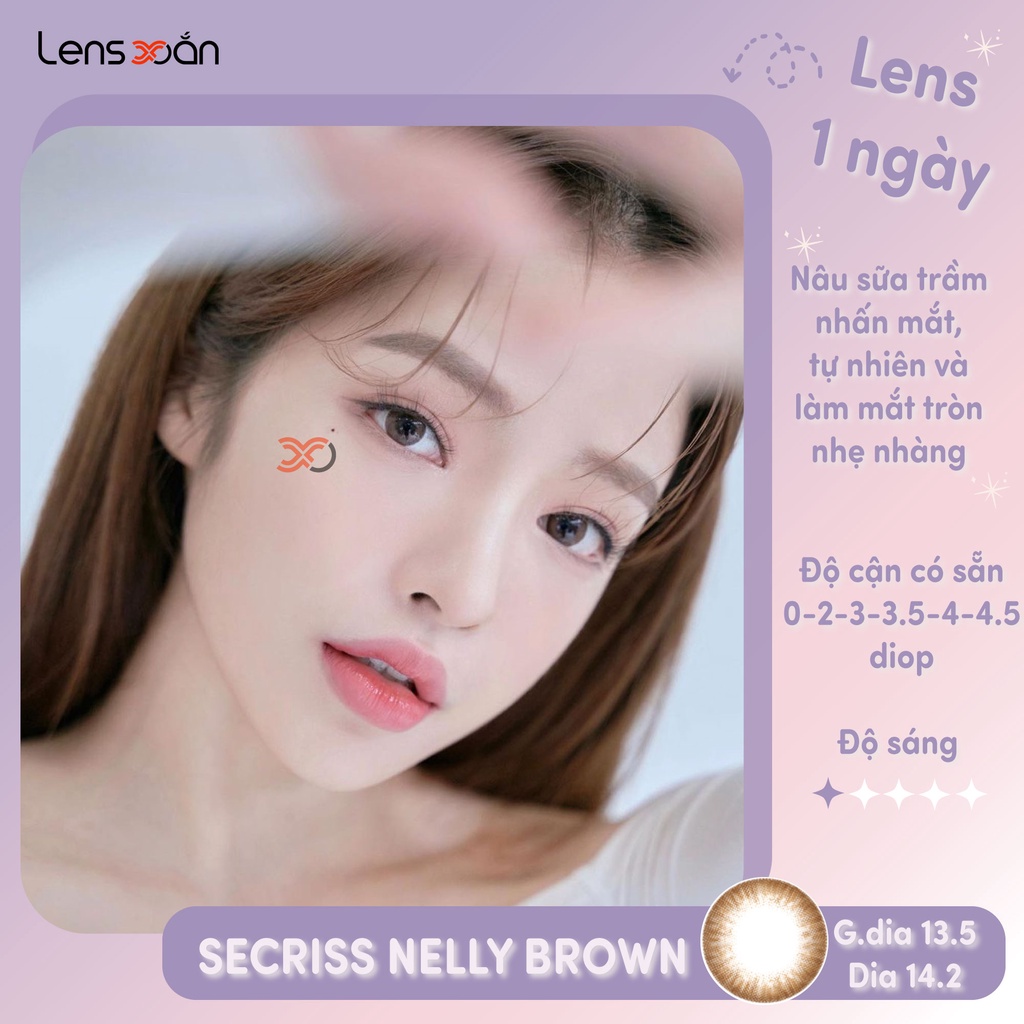 KÍNH ÁP TRÒNG 1 NGÀY SECRISS NELLY BROWN CỦA OLENS: LENS 1 DAY NÂU ĐẬM TỰ NHIÊN | LENS XOẮN