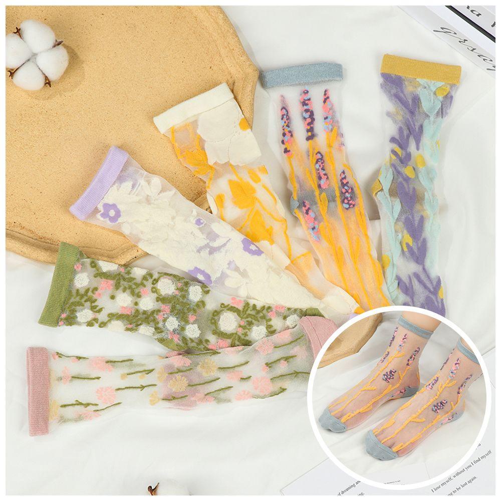 MIHAN1 High Quality Crew Socks Trendy Breathable Women's Socks New Cute Transparent Fashion Casual Thin Stockings/Multicolor
