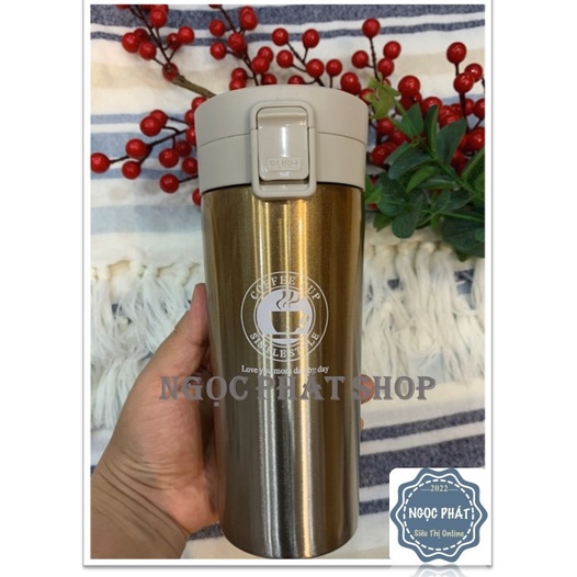 Bình giữ nhiệt, bình coffee Inox 2 lớp SUS 304 nắp bật tiện dụng 500ml
