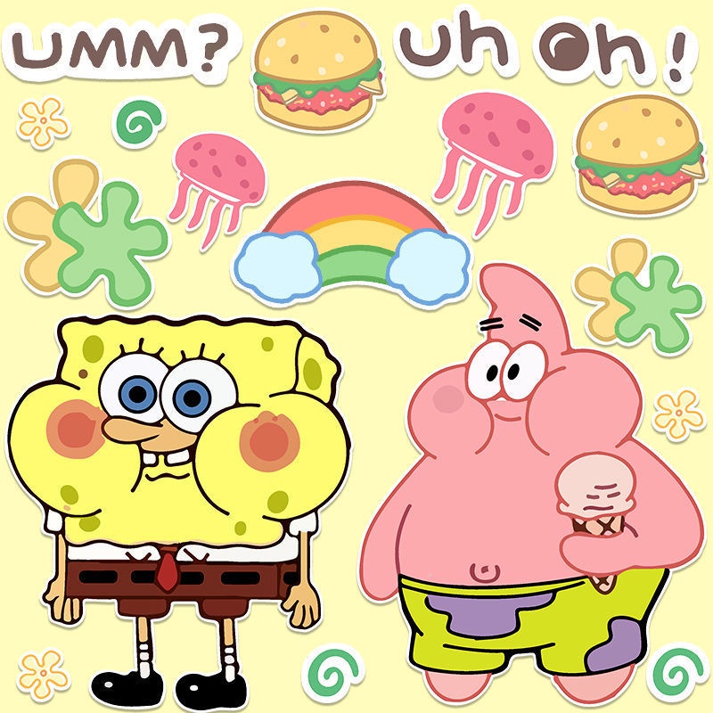 Hoạt Hình Nhãn Dán Trang Trí Đa Năng Họa Tiết spongebob Đáng Yêu